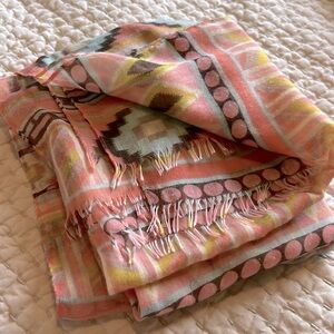 Multicolor Tribal Chevron Gauze Eyelash Patterned Scarf